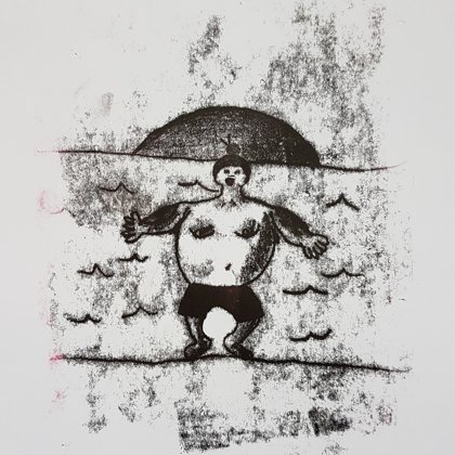 Le sumo et le coucher de soleil