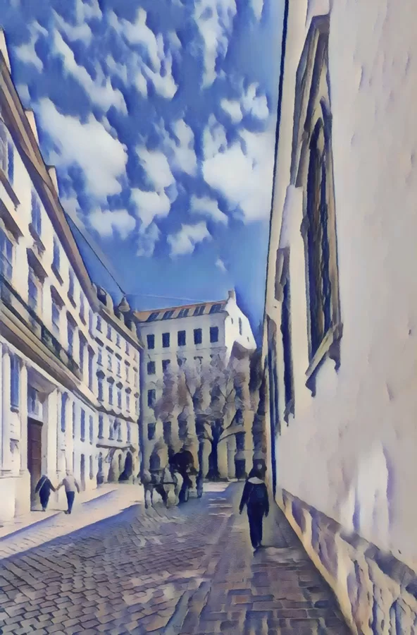 Femme dans une rue de Vienne
