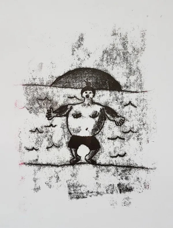Le sumo et le coucher de soleil