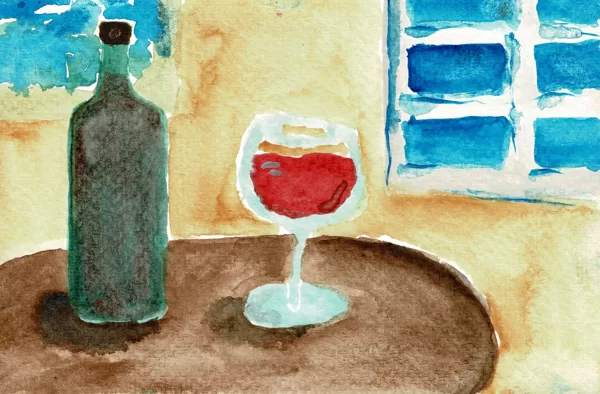 Le verre de vin rouge